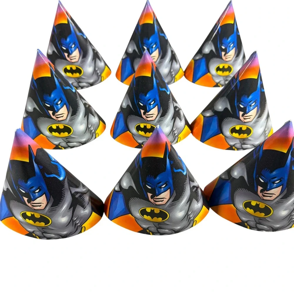 Vintage 2001 Batman Party Supplies Hallmark DC Comics Y2K Hats and Bags Set